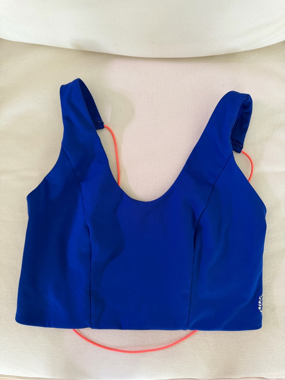 FP Movement by Free People Cobalt Blue Crop Top w-Coral/Pink Straps. Small